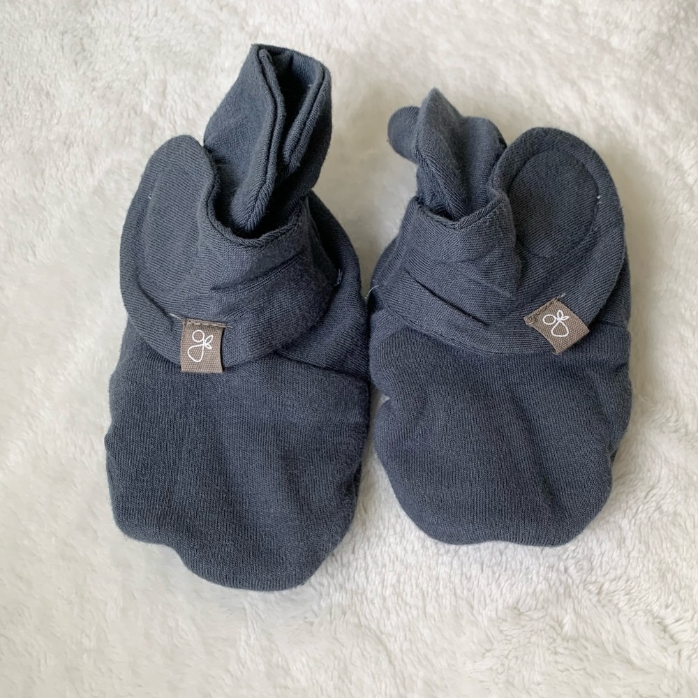 Goumikids Baby Booties in Dark Blue-Grey, Size 6-12M